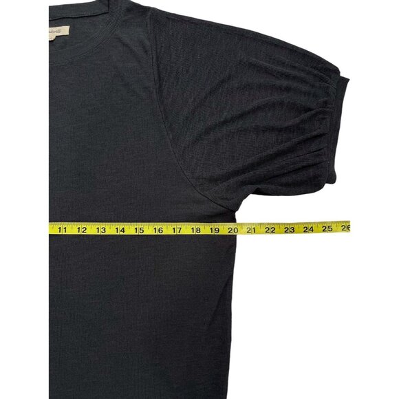 Madewell Women Top Medium Size Gray Eastover Bubble Short Sleeve Stretch NWOT - Picture 7 of 10